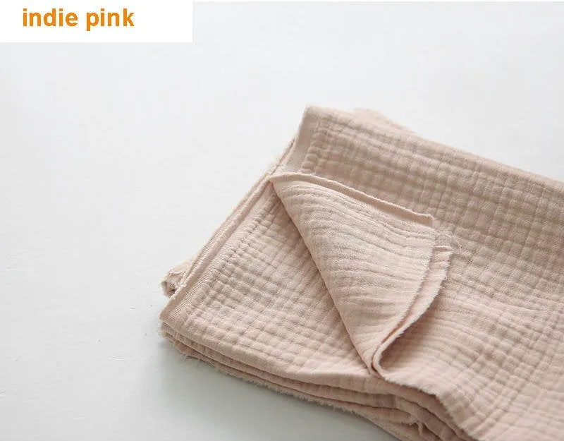 Four Layers Wrinkled Cotton Gauze Fabric - Crinkle Gauze, Yoryu Gauze, Washing Gauze - 7 Colors  - 57" Wide - By the Yard 7820-1 350