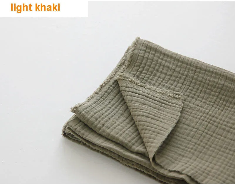 Four Layers Wrinkled Cotton Gauze Fabric - Crinkle Gauze, Yoryu Gauze, Washing Gauze - 7 Colors  - 57" Wide - By the Yard 7820-1 350