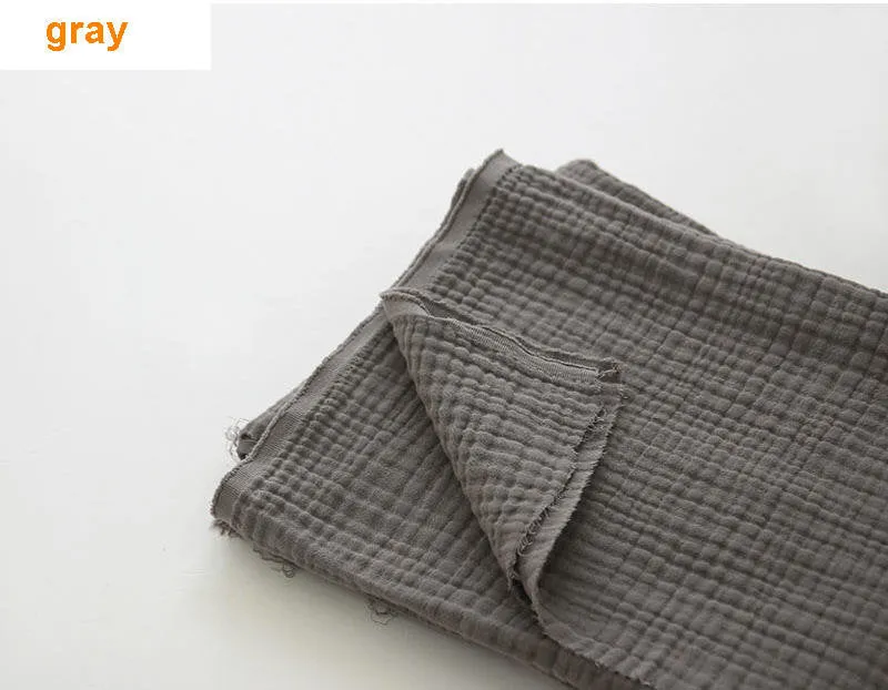 Four Layers Wrinkled Cotton Gauze Fabric - Crinkle Gauze, Yoryu Gauze, Washing Gauze - 7 Colors  - 57" Wide - By the Yard 7820-1 350