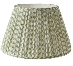 Gathered Bedwyn Empire Lampshade in Green Wicker Light Linen