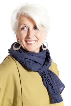 Gauzy Linen Scarf UnPrinted-Blue Fish Clothing
