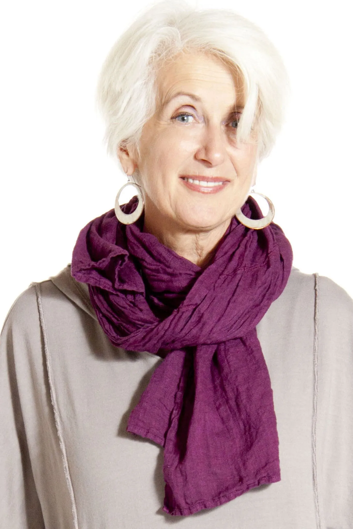 Gauzy Linen Scarf UnPrinted-Blue Fish Clothing