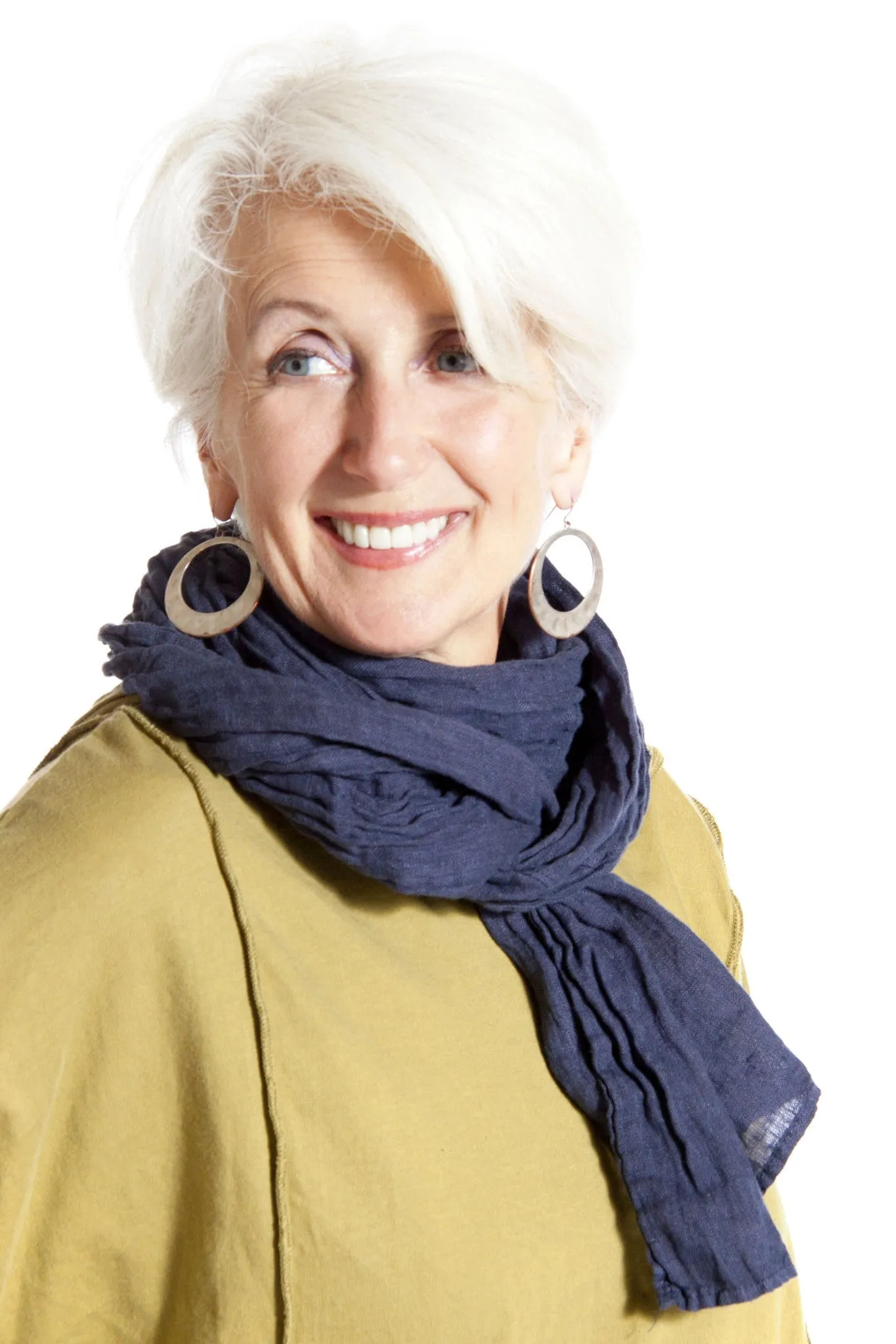 Gauzy Linen Scarf UnPrinted-Blue Fish Clothing