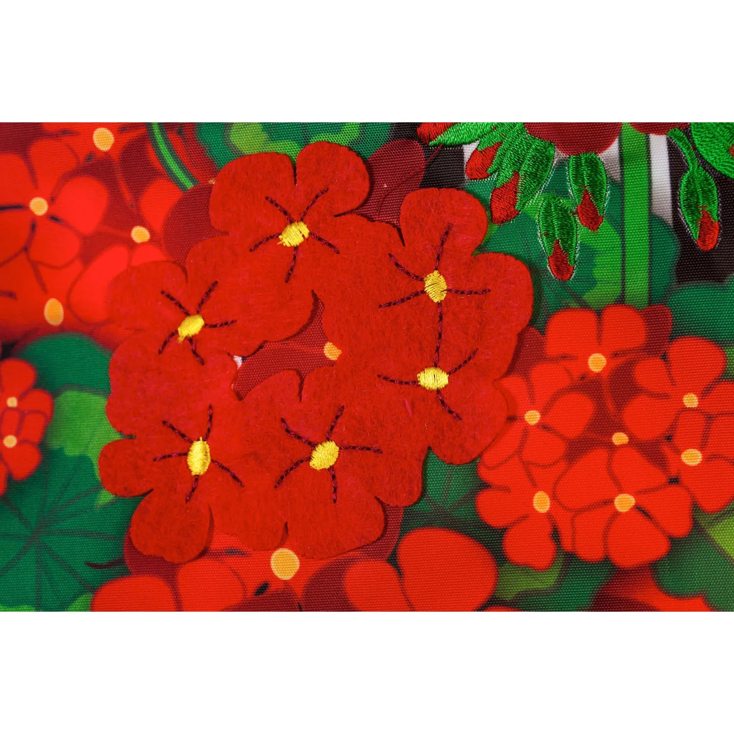 Geranium Basket Stripe Garden Applique Flag,169014
