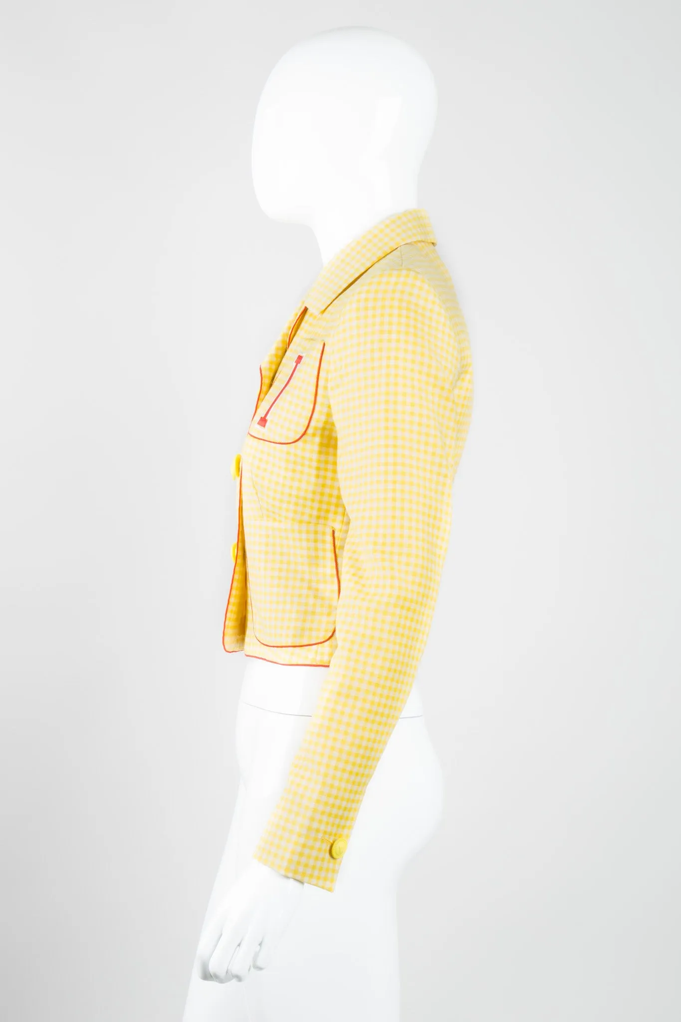 Gingham Double Breasted Letter Jacket