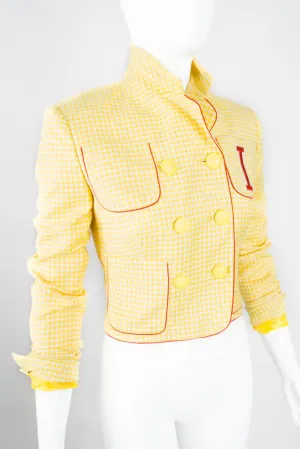 Gingham Double Breasted Letter Jacket