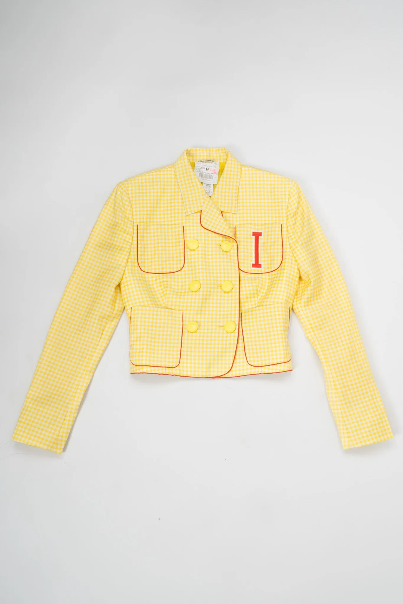 Gingham Double Breasted Letter Jacket