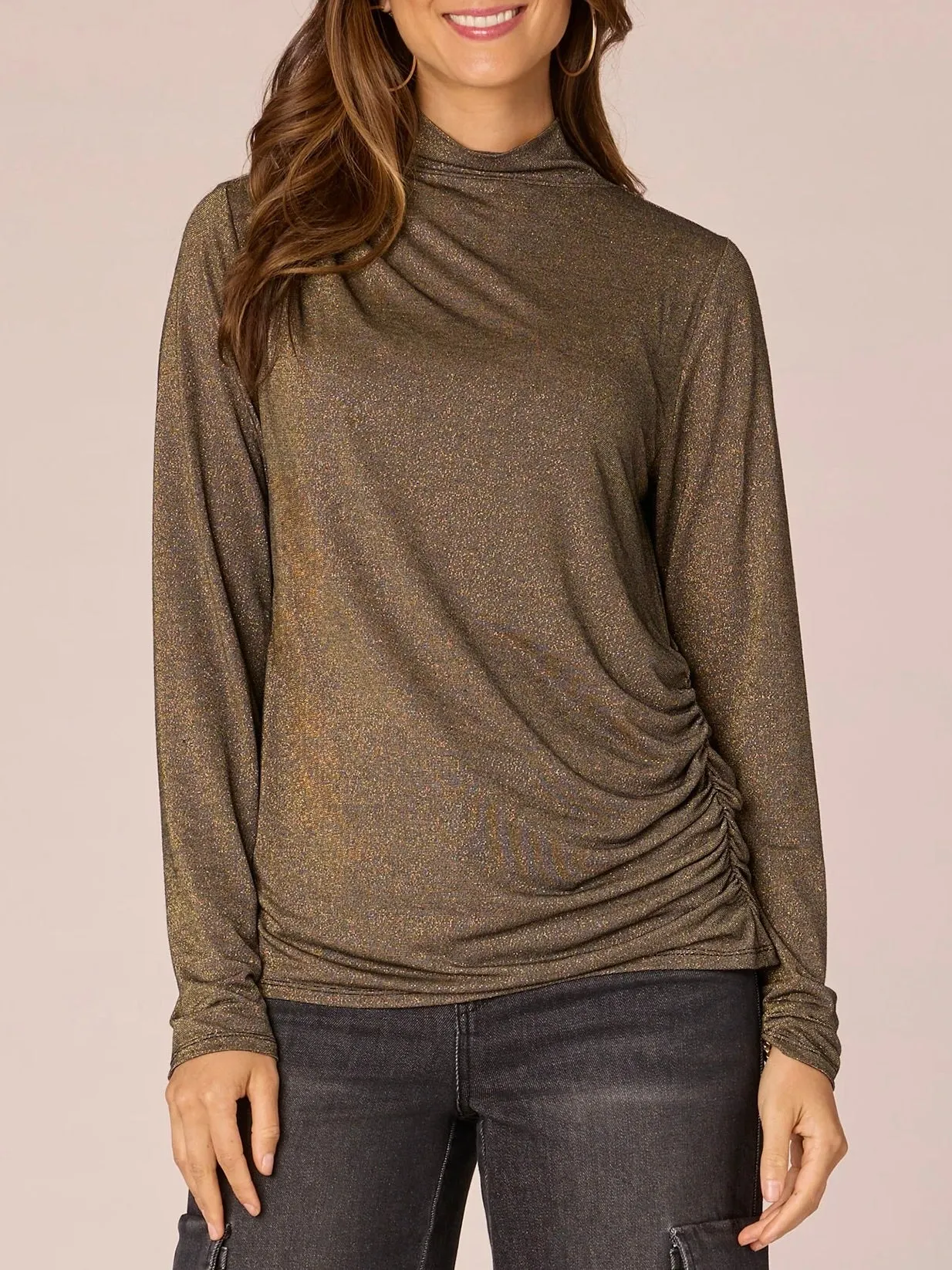 Glitter Mockneck with Lurex - Black