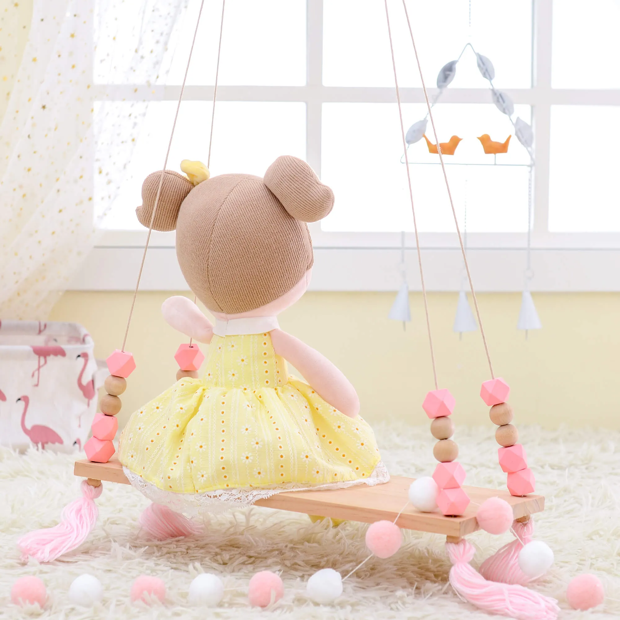 Gloveleya 16-inch Spring Girl Doll Baby Girls Gifts Plush Toy Yellow