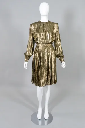Gold Lamé Blouse & Skirt Set