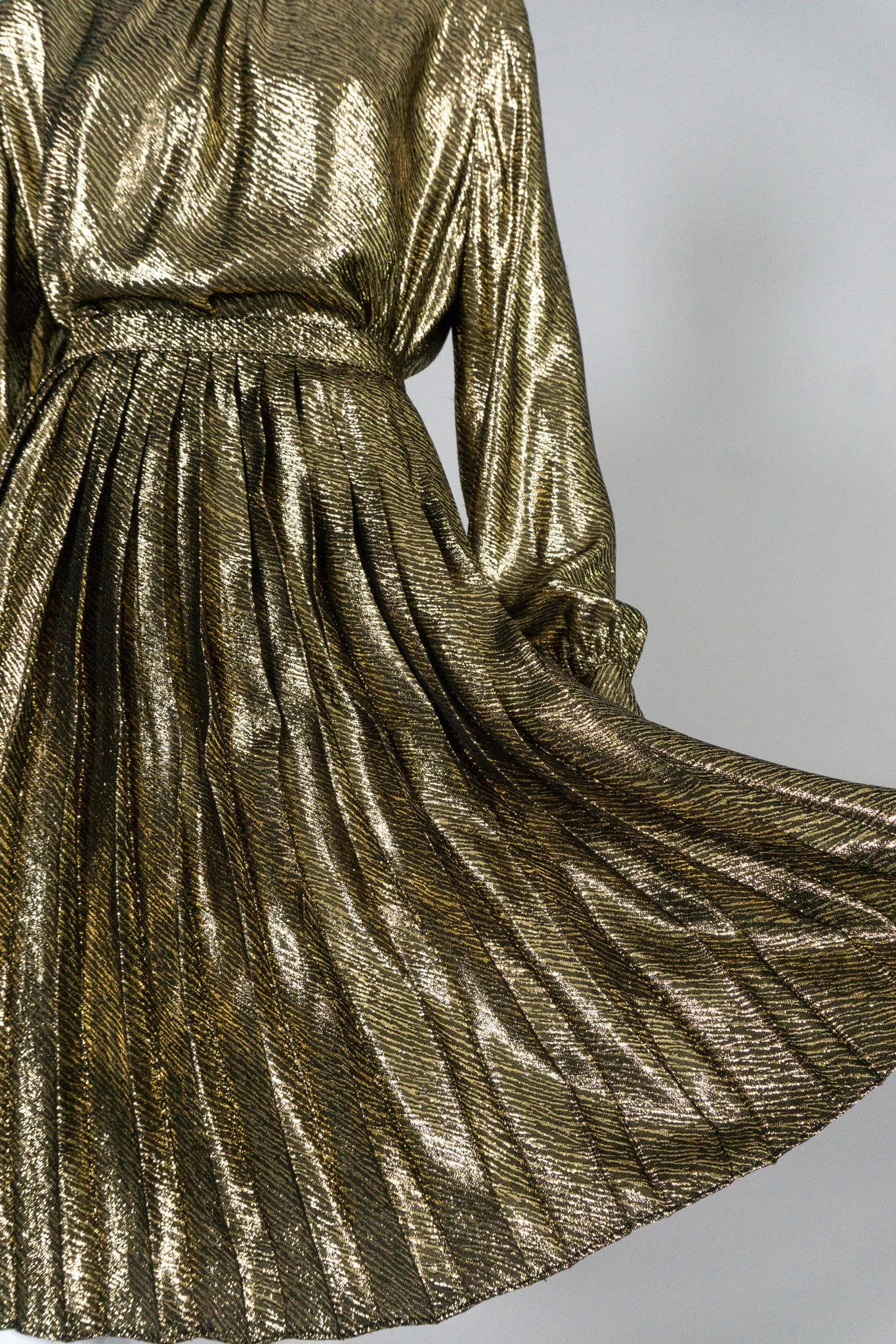 Gold Lamé Blouse & Skirt Set