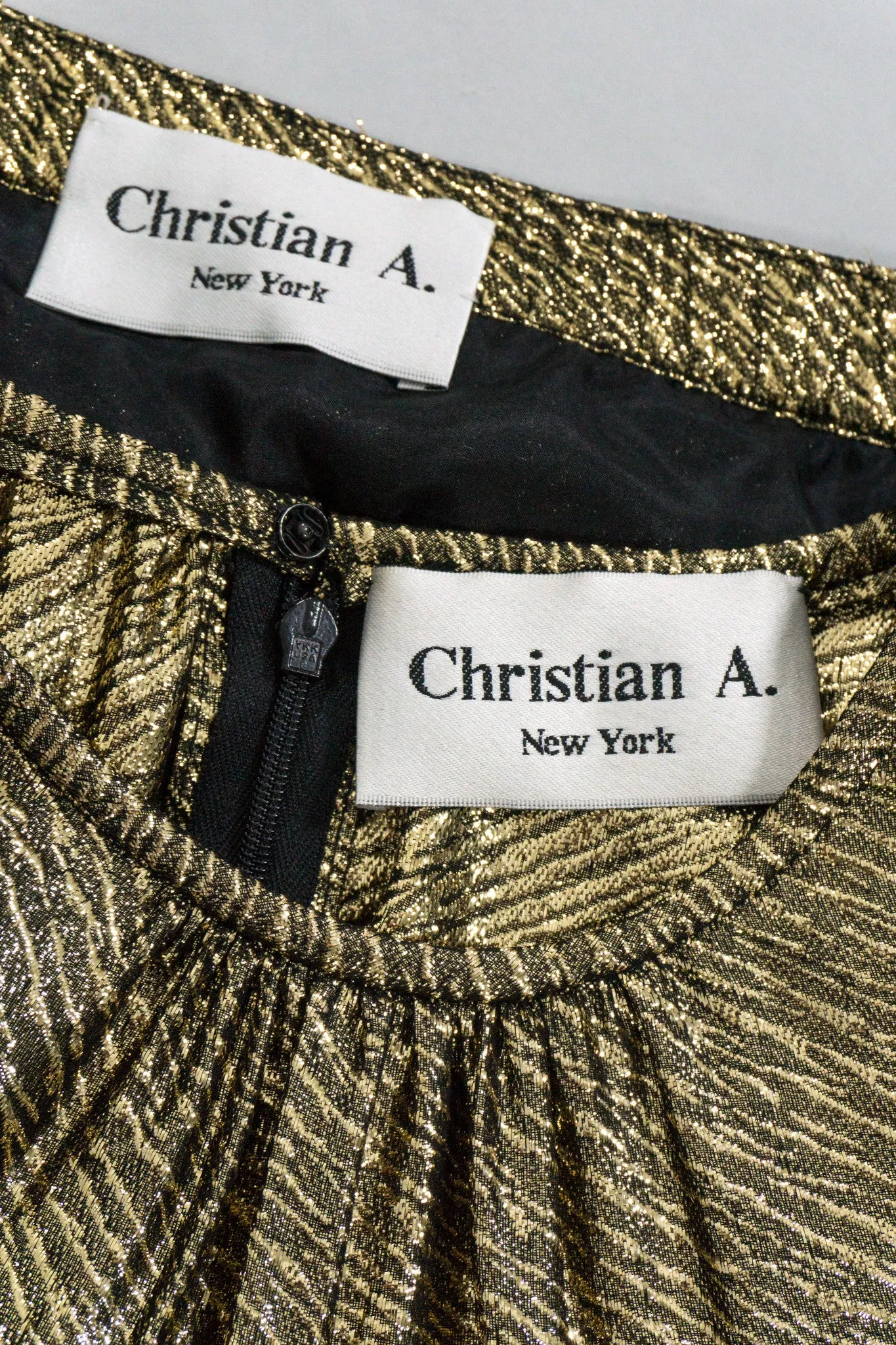 Gold Lamé Blouse & Skirt Set