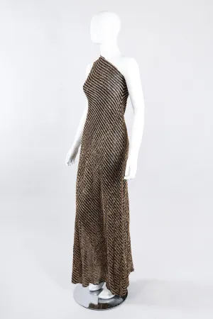 Gold Lamé One-Shoulder Gown