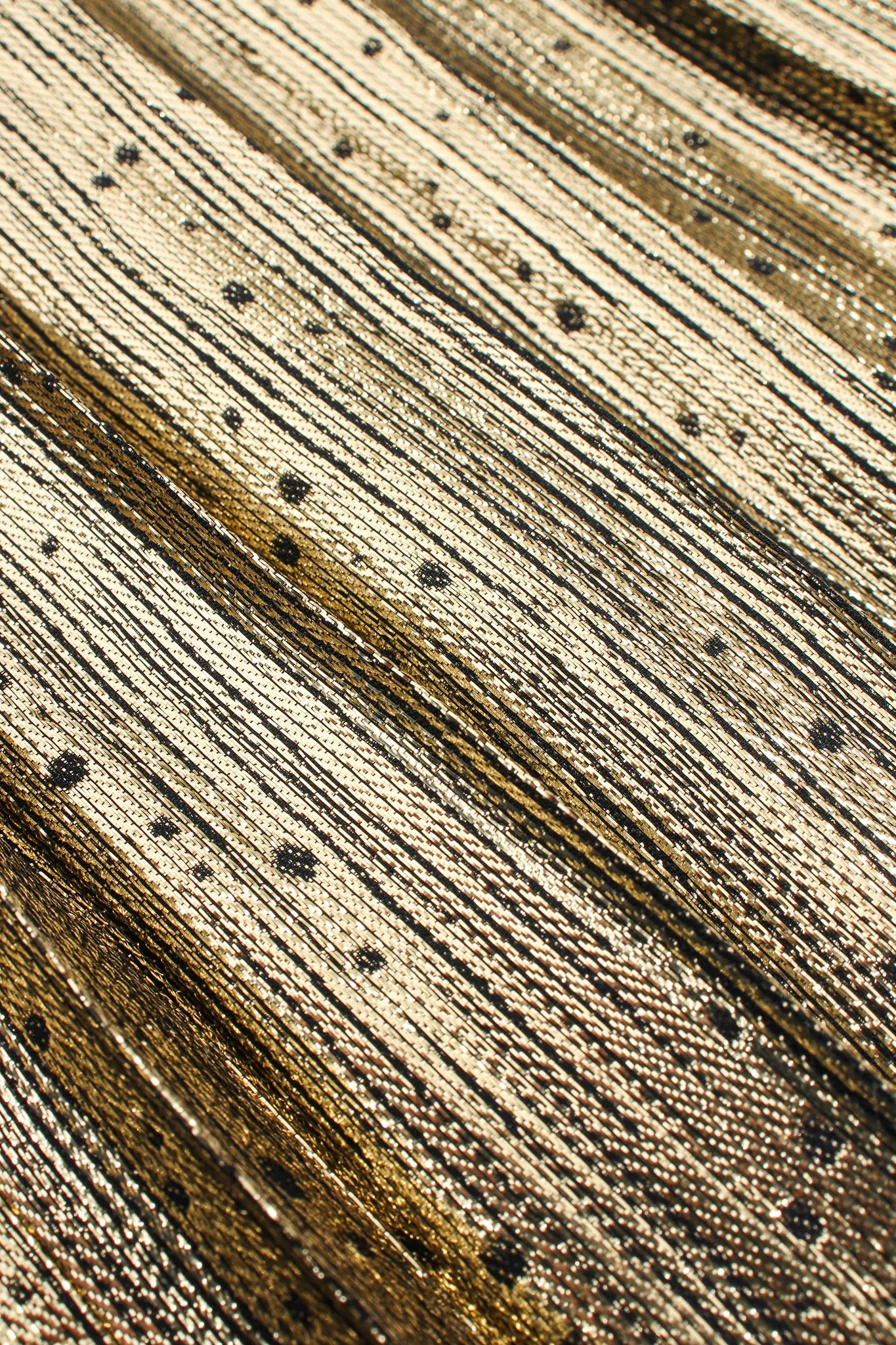 Gold Lamé Pleated Dot Skirt
