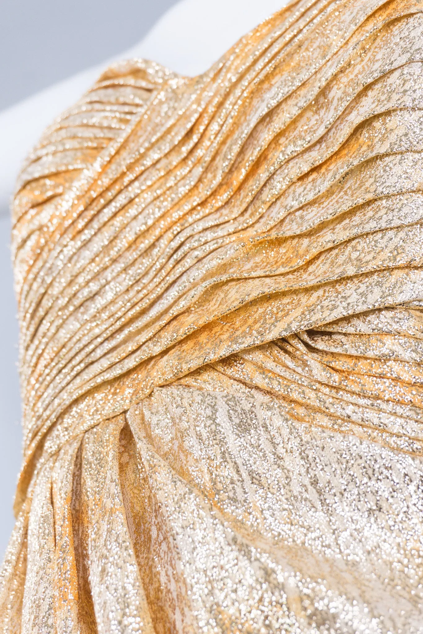 Gold Lamé Strapless Dress