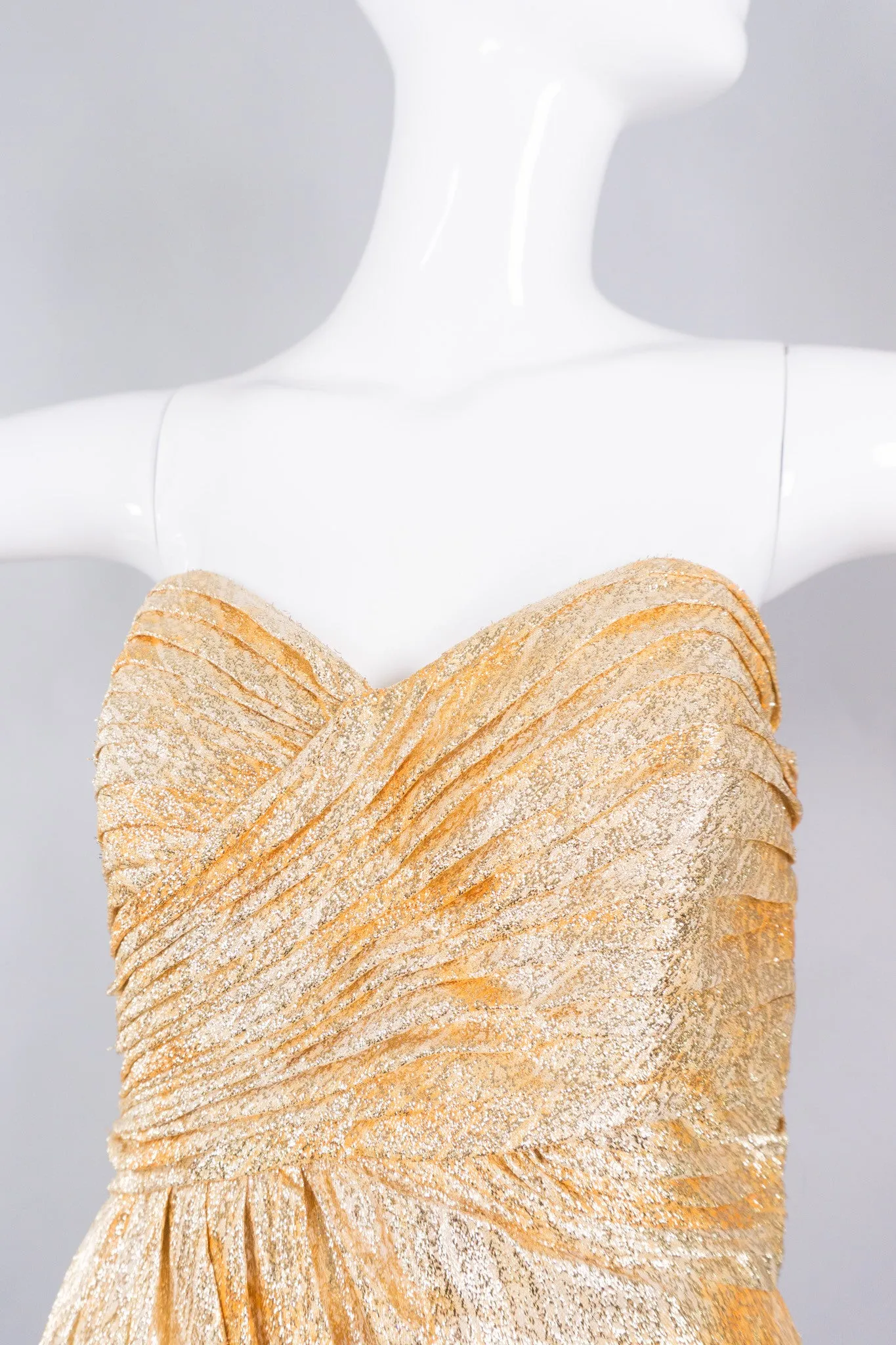 Gold Lamé Strapless Dress