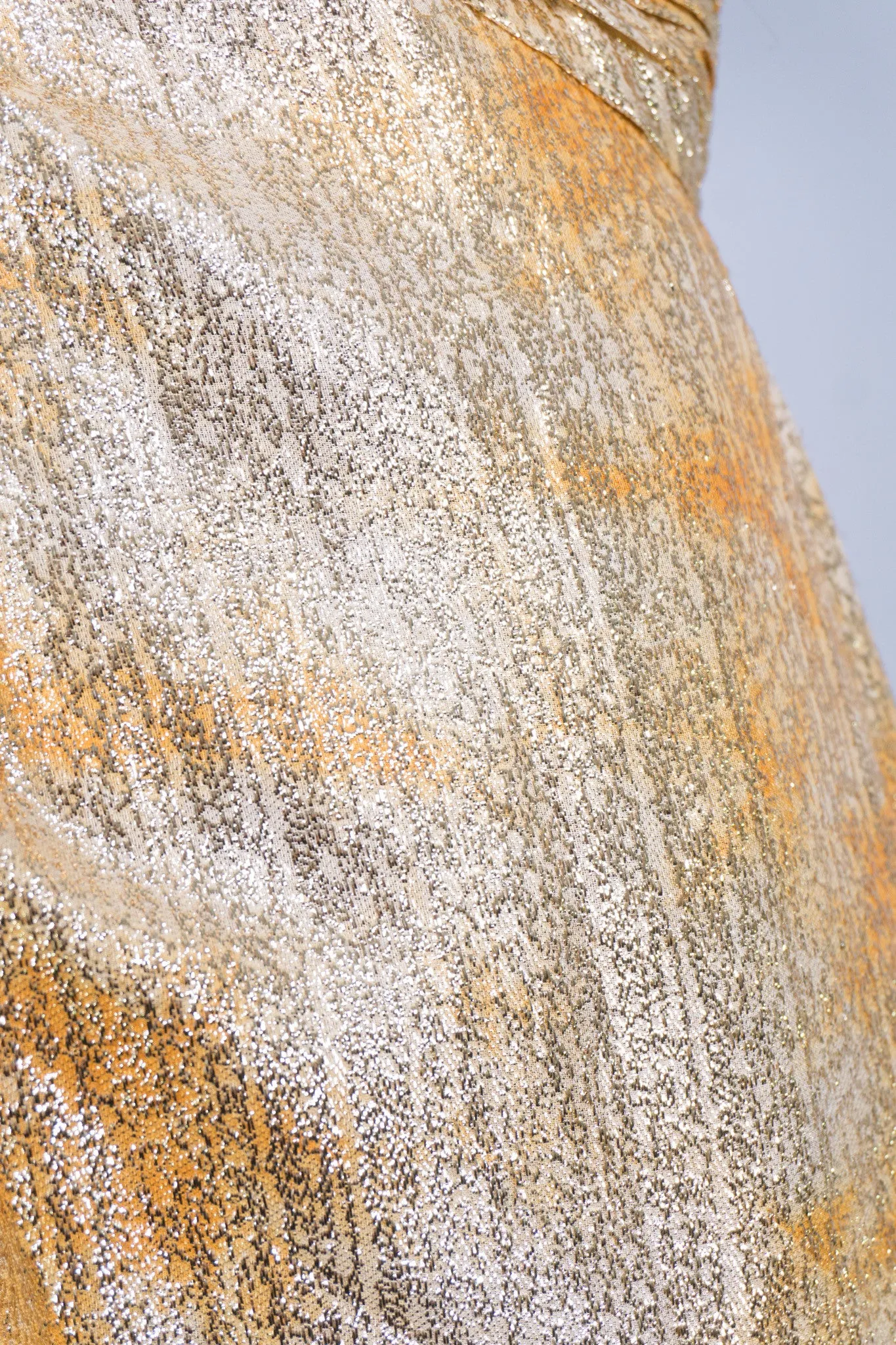Gold Lamé Strapless Dress