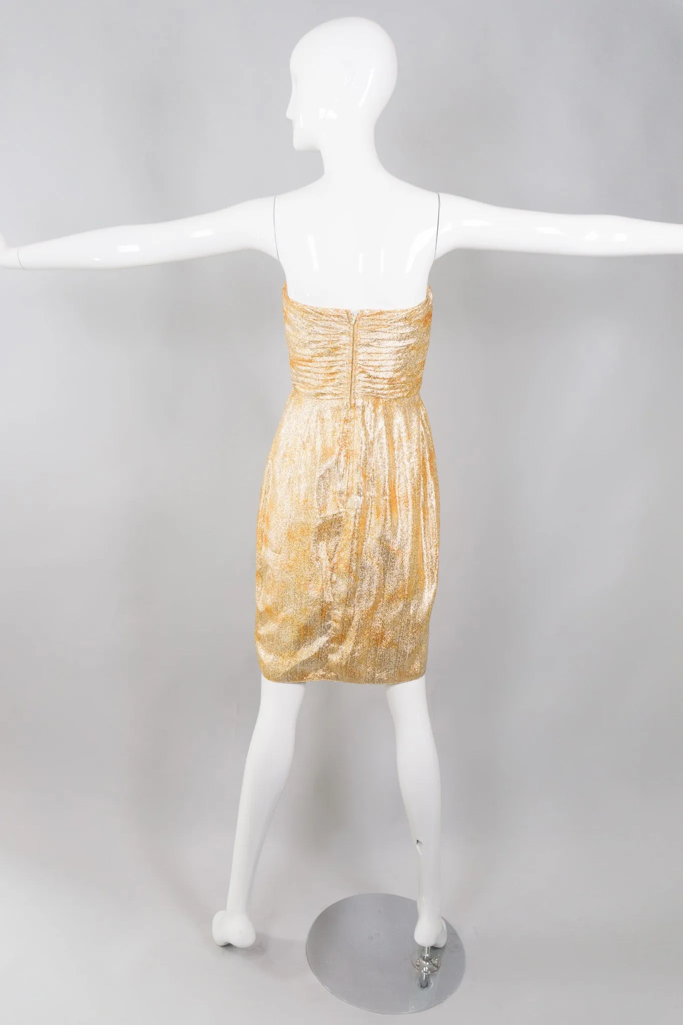 Gold Lamé Strapless Dress