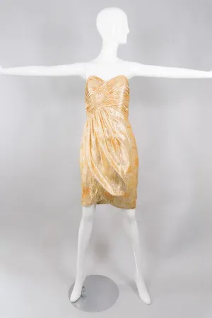 Gold Lamé Strapless Dress