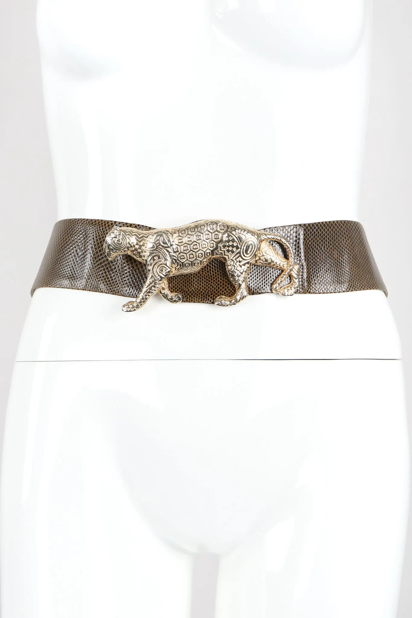 Gold Panther Buckle Belt