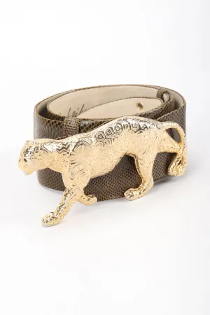 Gold Panther Buckle Belt