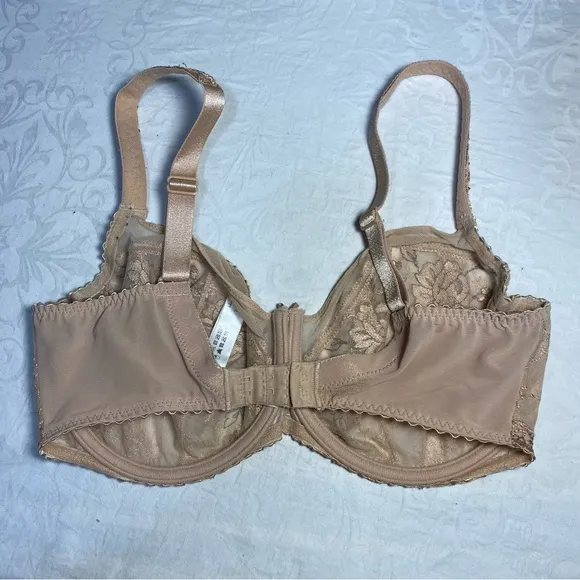 GOLD PrimaDonna 34F Bra Underwire Lace Demi Floral Vintage Style Lingerie Flower