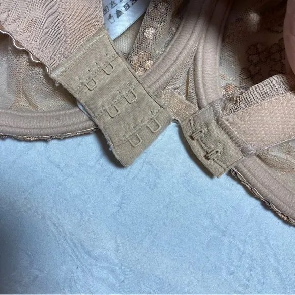 GOLD PrimaDonna 34F Bra Underwire Lace Demi Floral Vintage Style Lingerie Flower