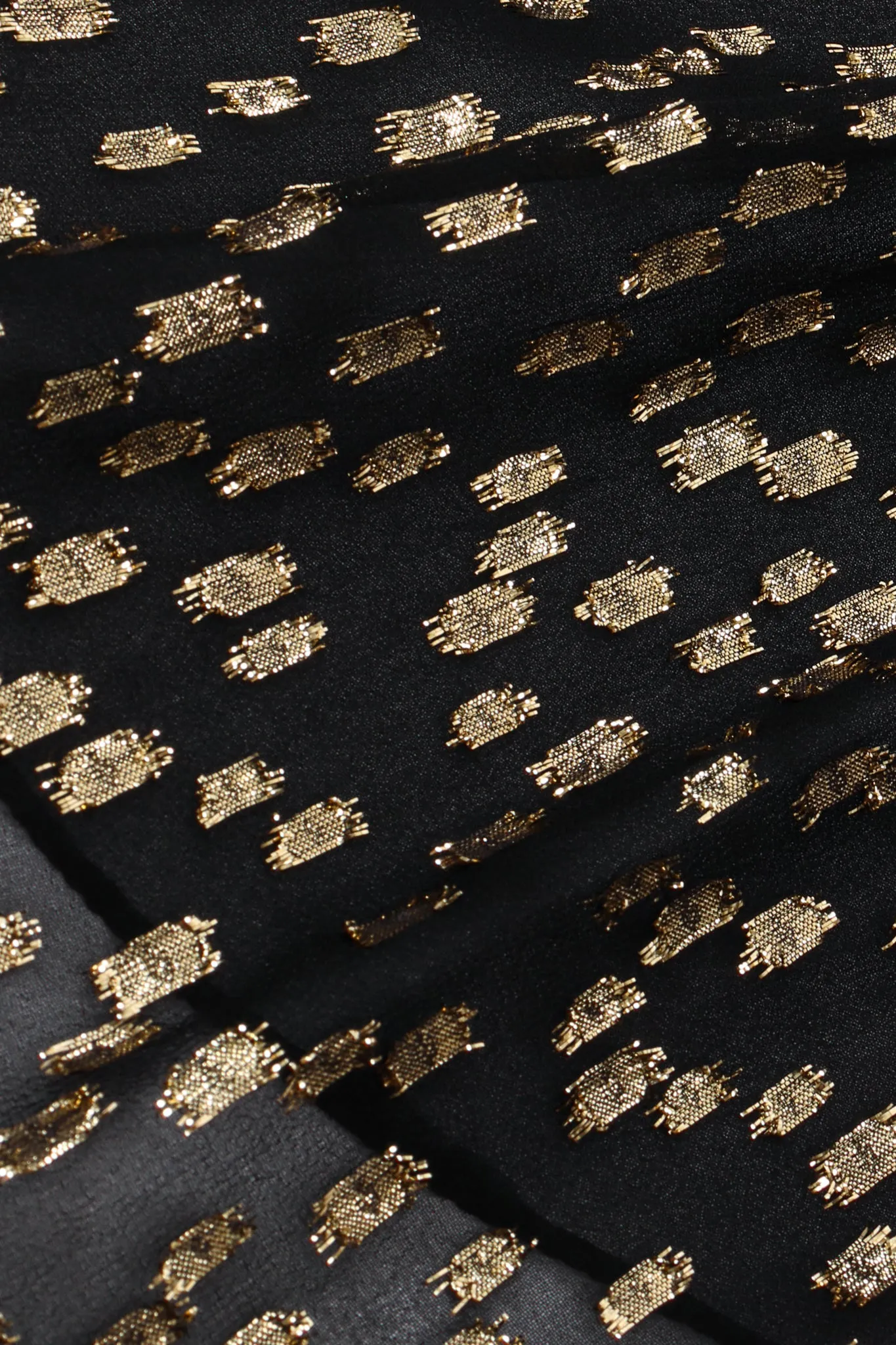Gold Spotted Ruffle Blouse & Skirt Set
