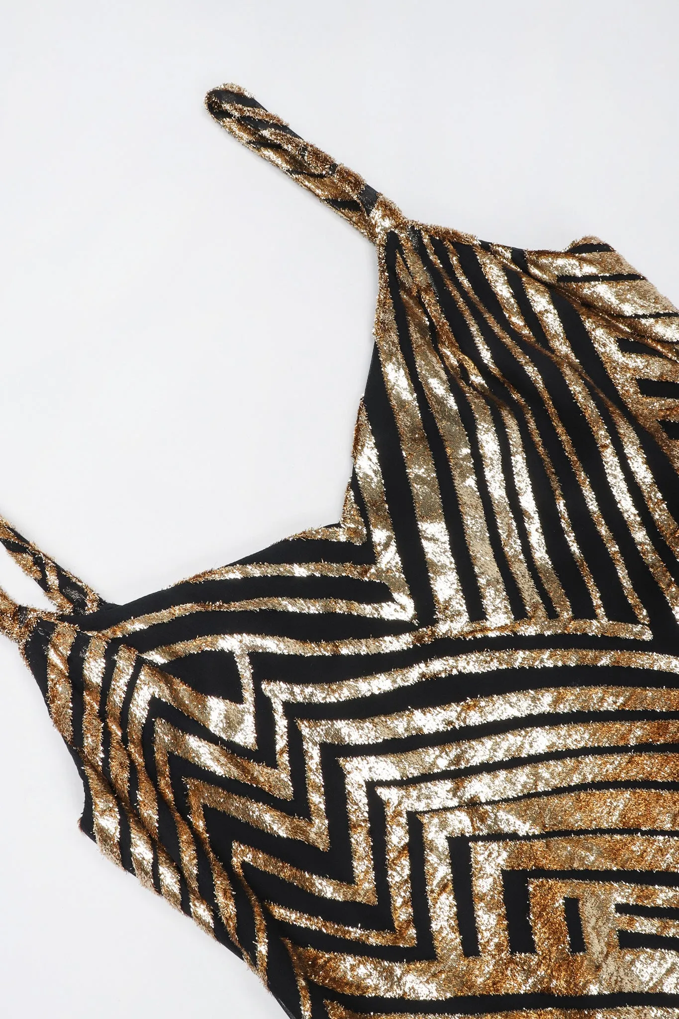 Gold Velvet Lamé Slipdress