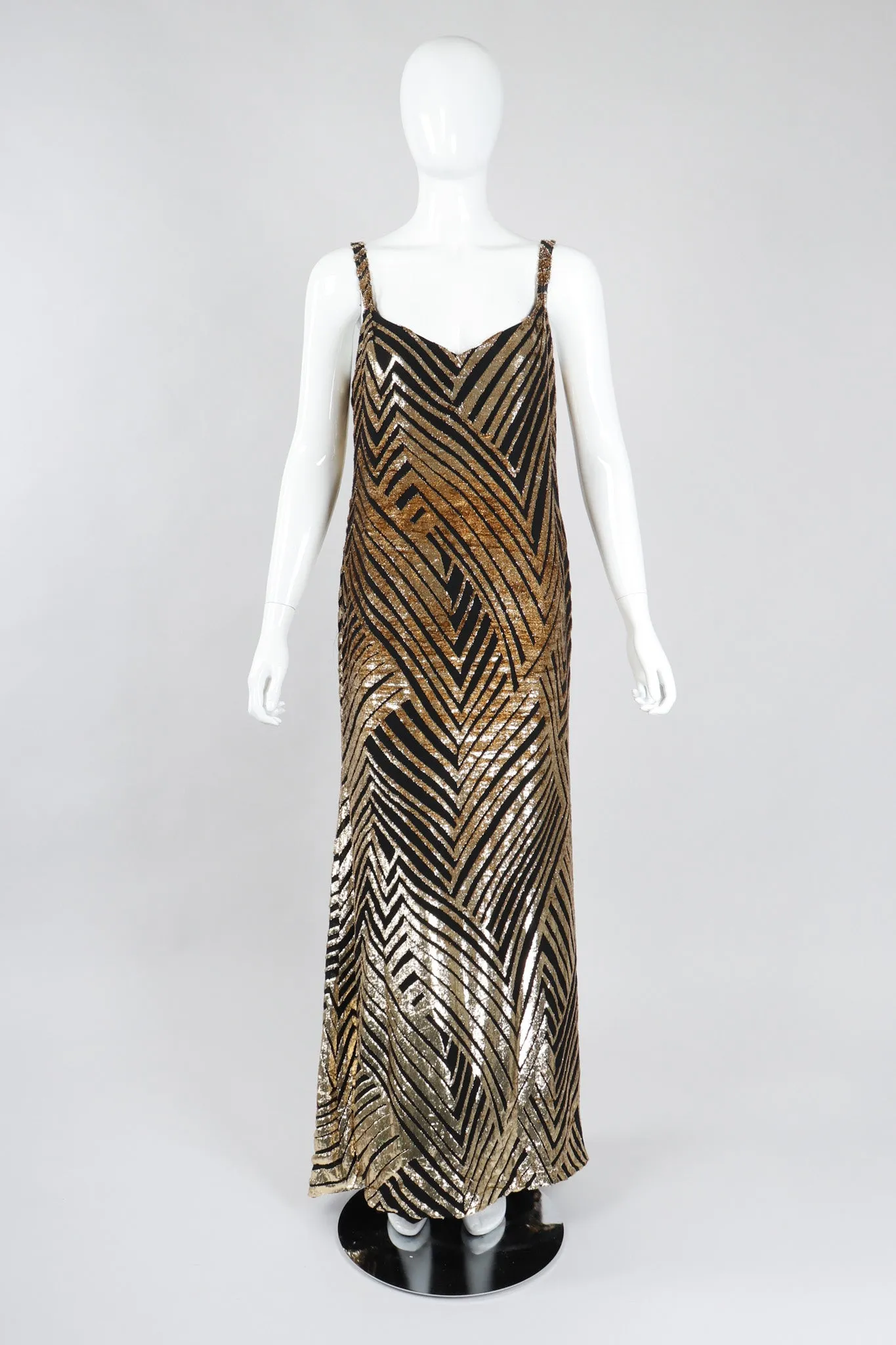 Gold Velvet Lamé Slipdress
