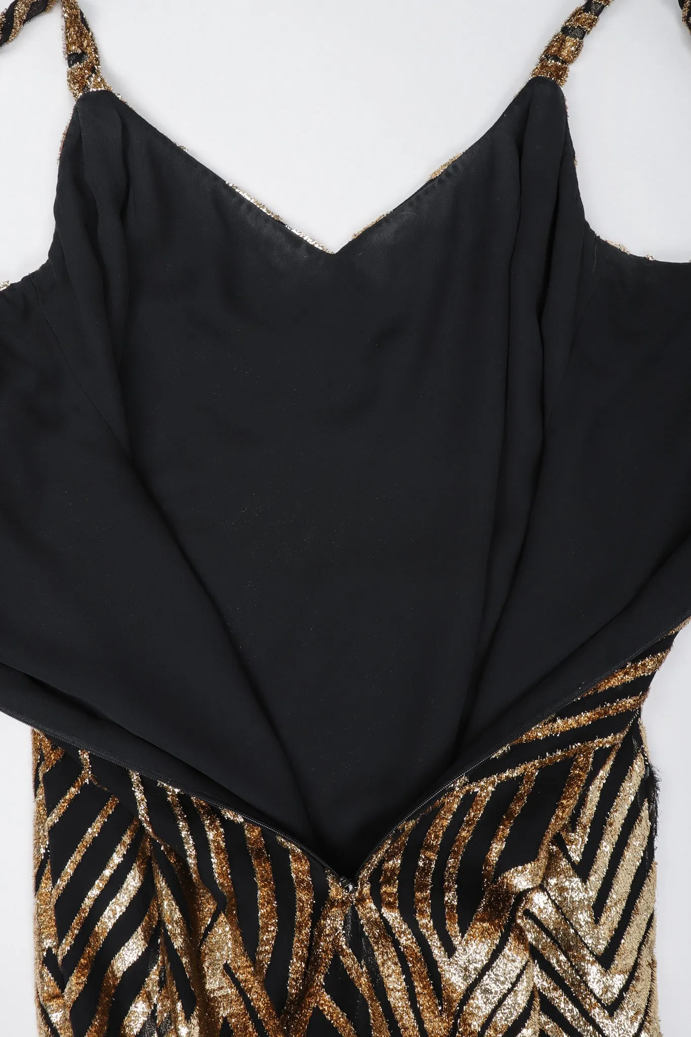 Gold Velvet Lamé Slipdress
