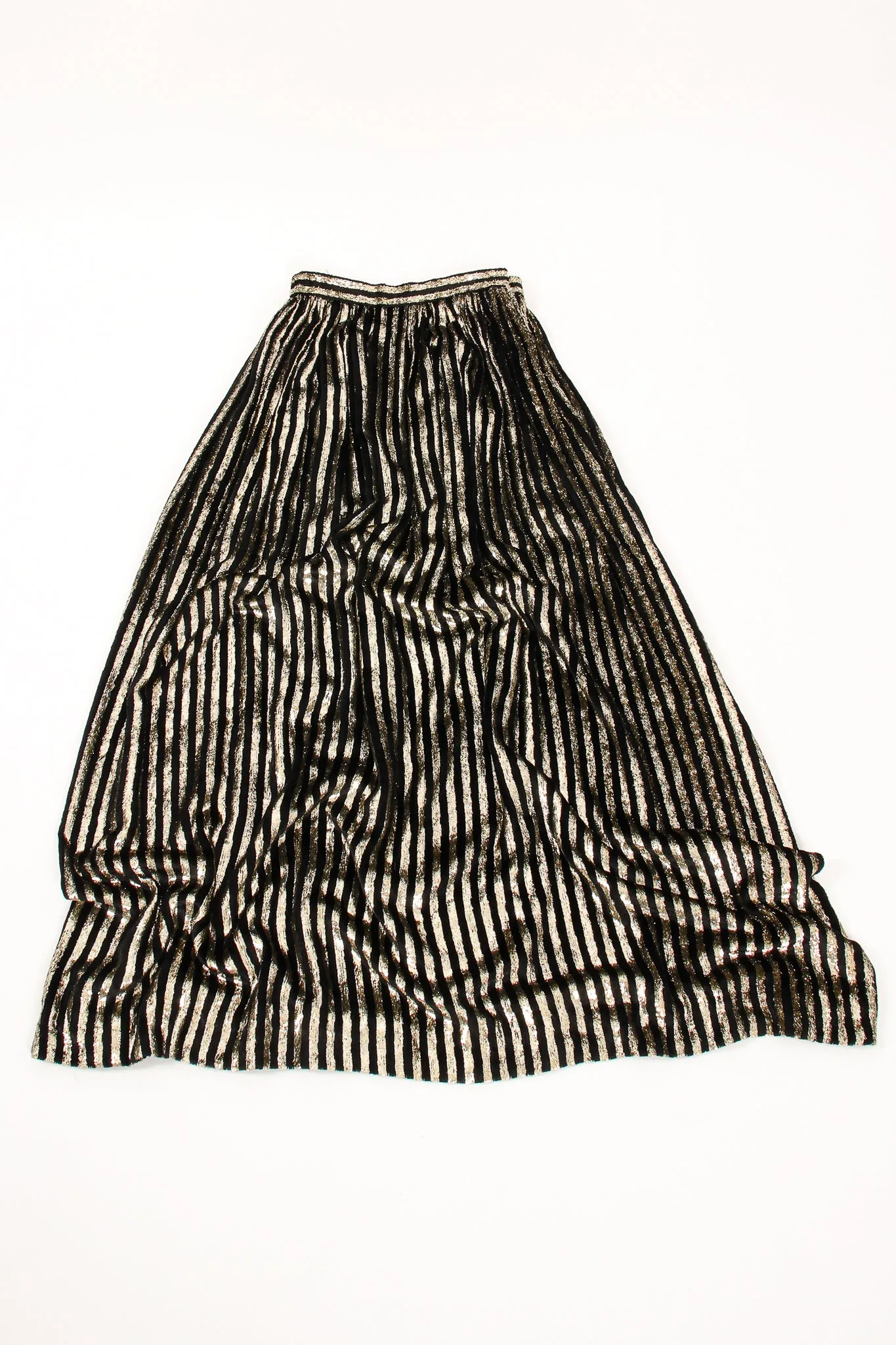Gold Velvet Lamé Striped Skirt