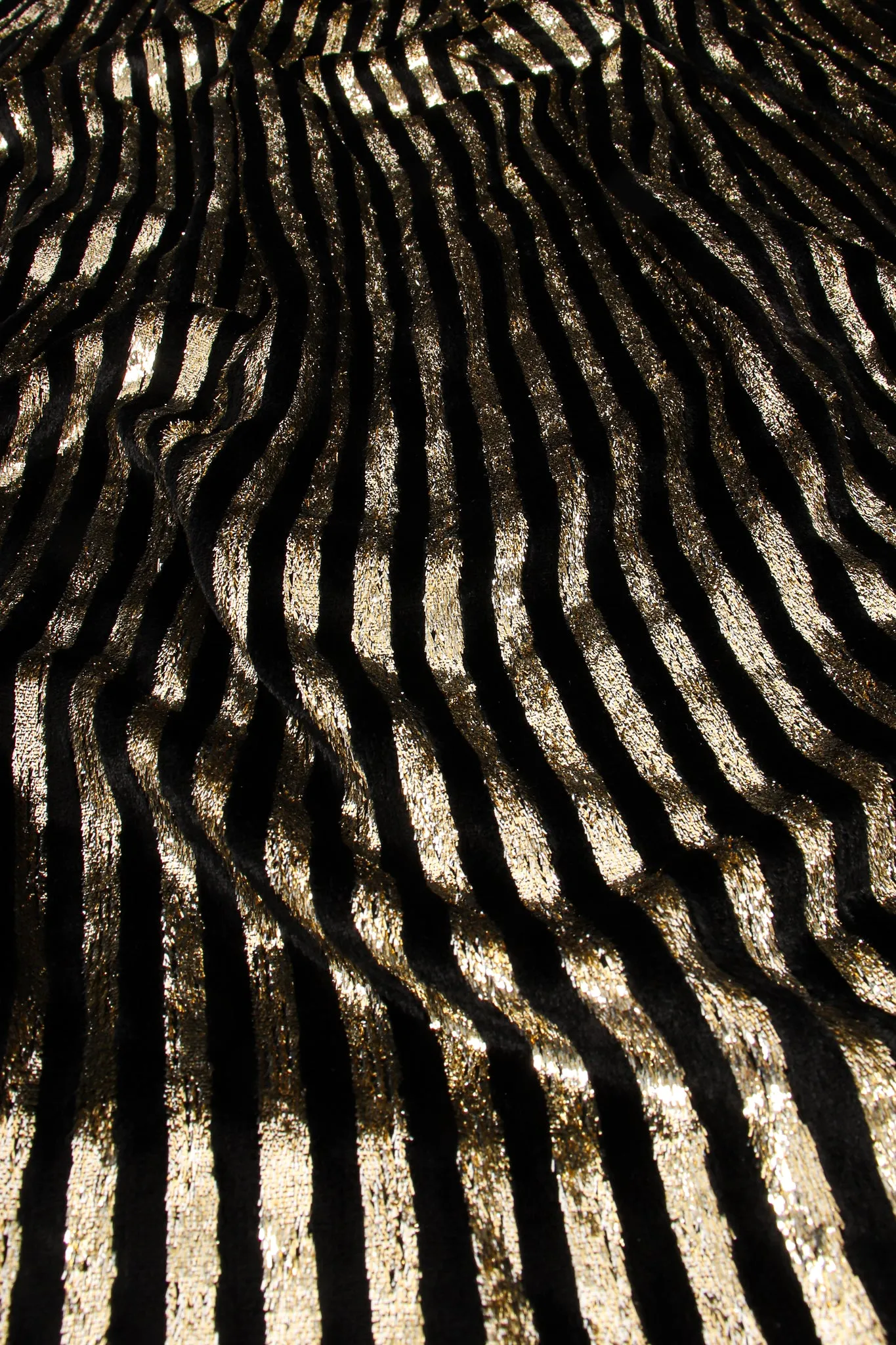 Gold Velvet Lamé Striped Skirt