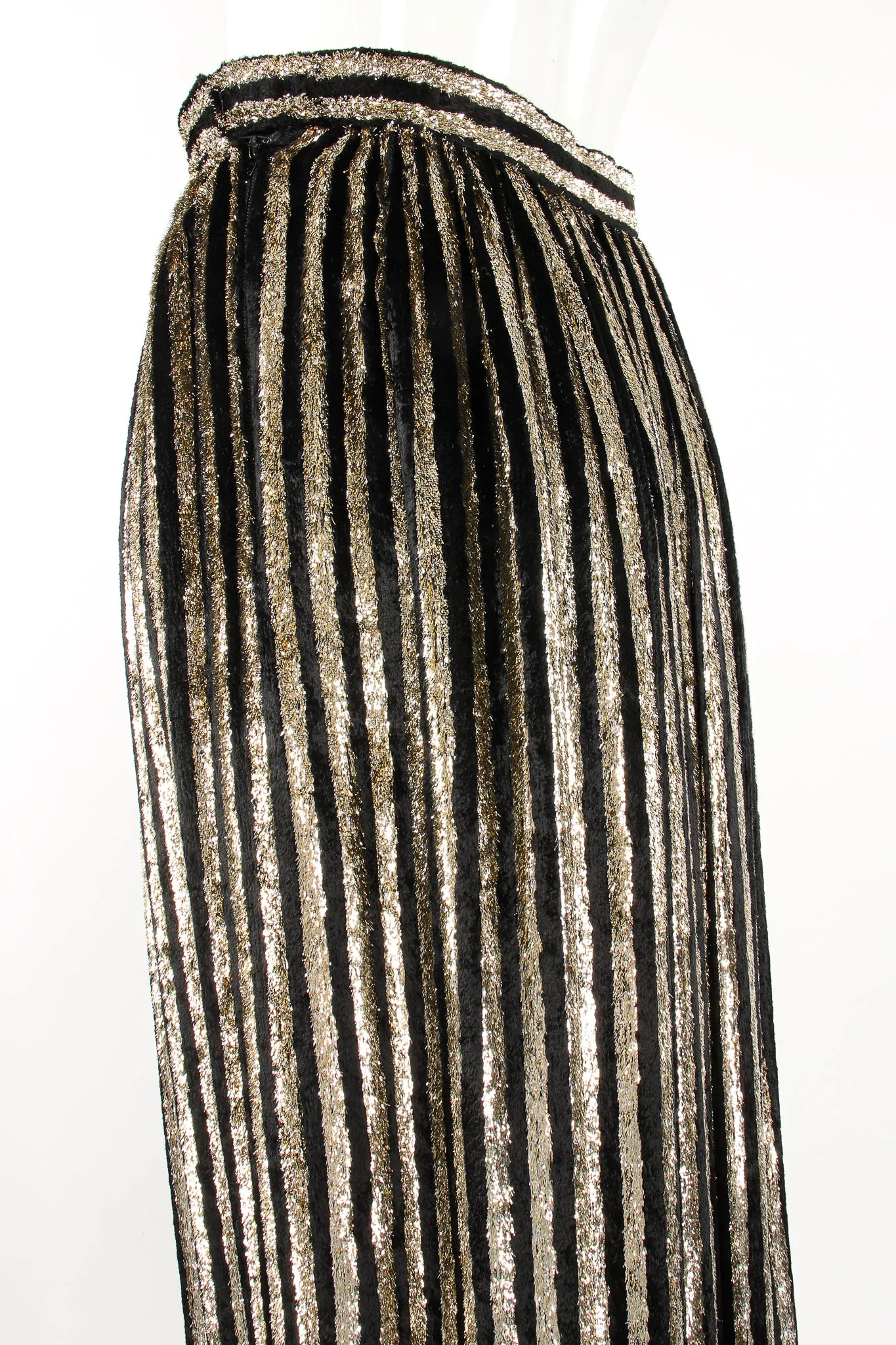 Gold Velvet Lamé Striped Skirt