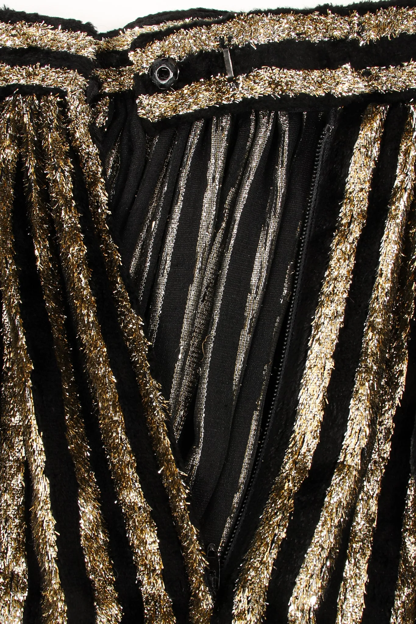 Gold Velvet Lamé Striped Skirt