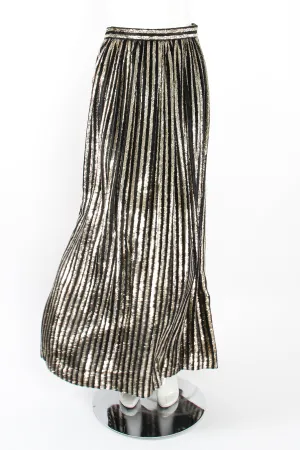 Gold Velvet Lamé Striped Skirt