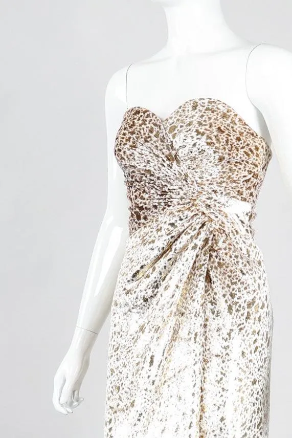 Golden Cheetah Strapless Sheath