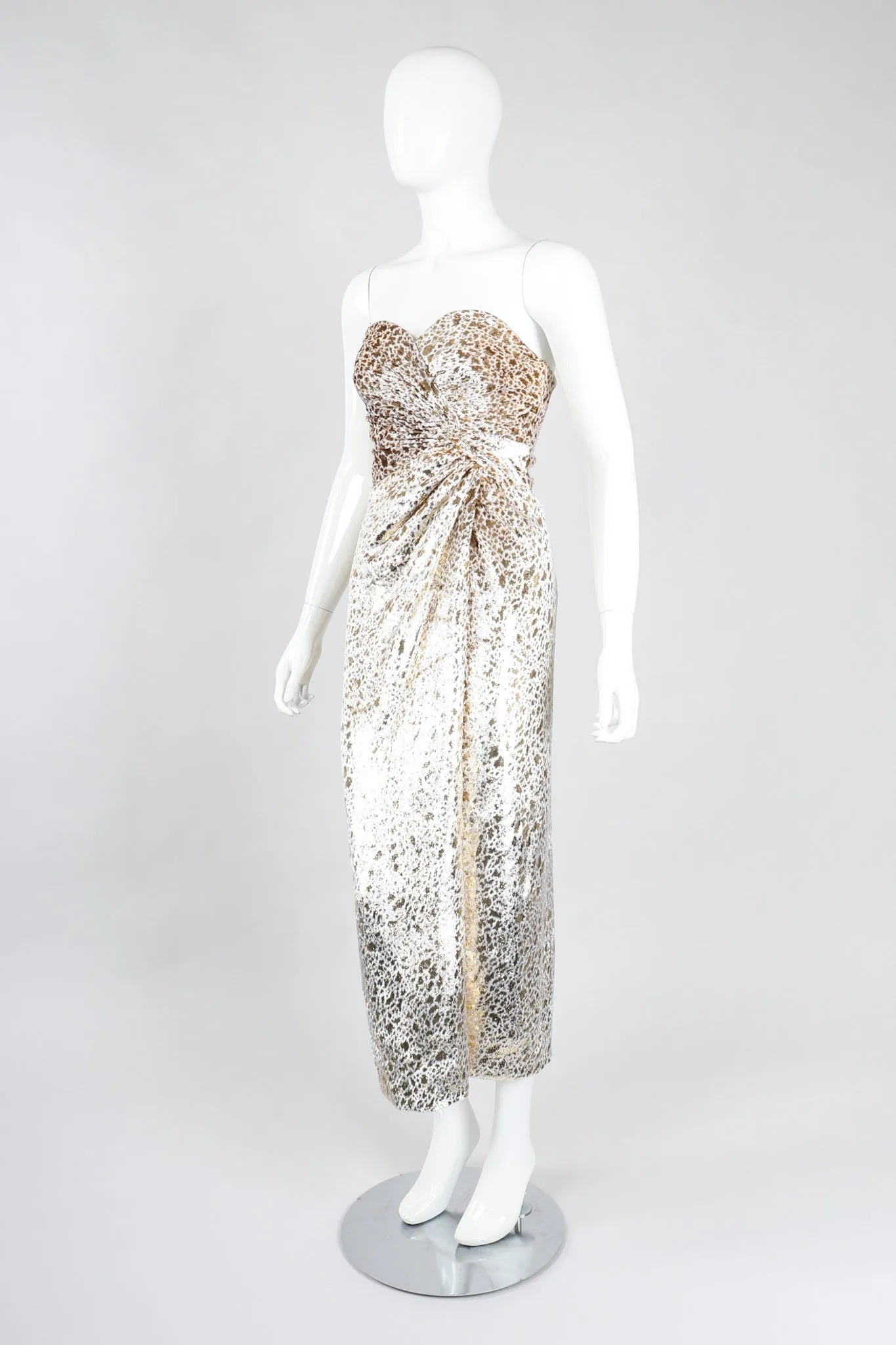 Golden Cheetah Strapless Sheath