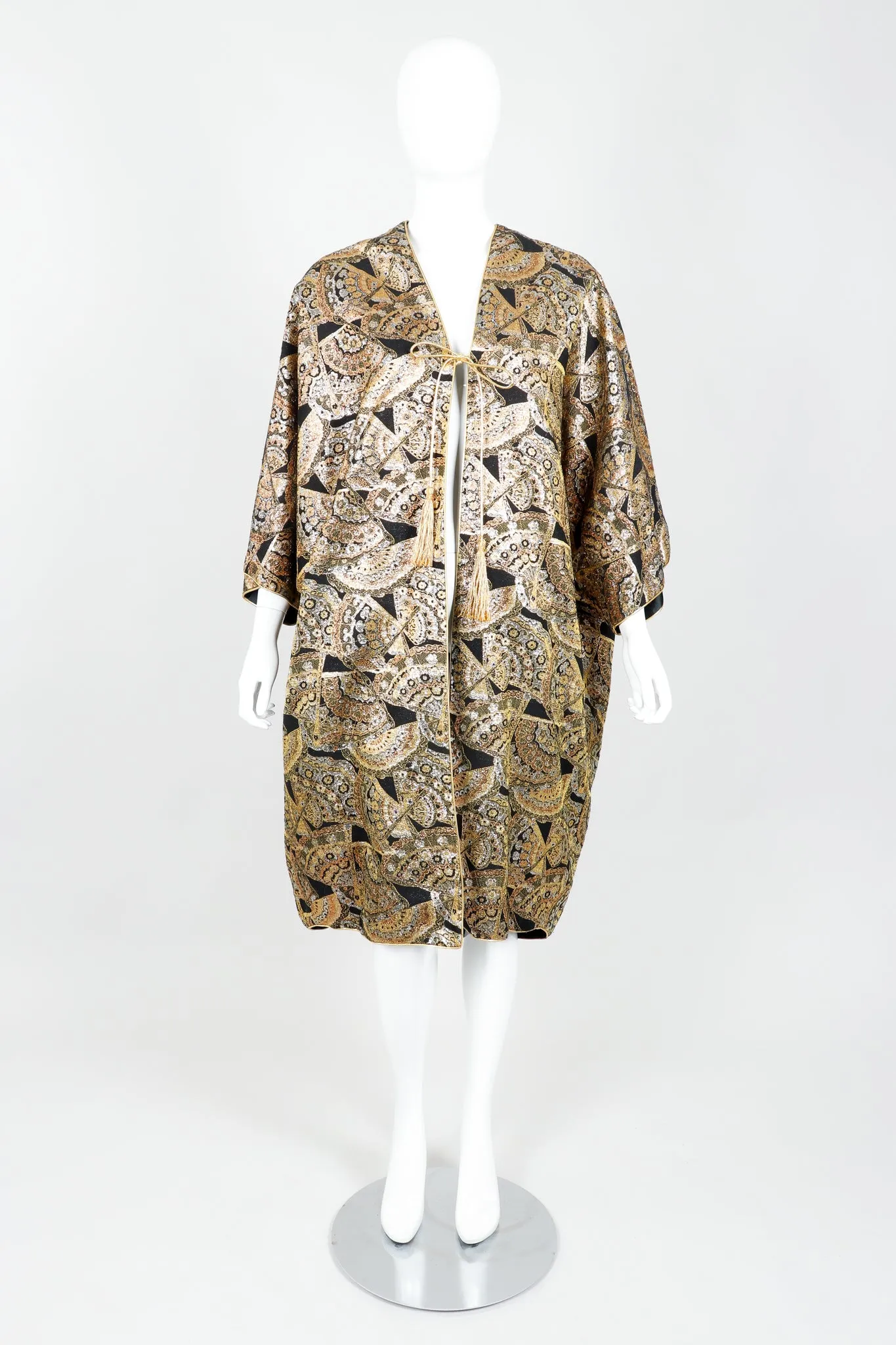 Golden Fan Brocade Cocoon Coat