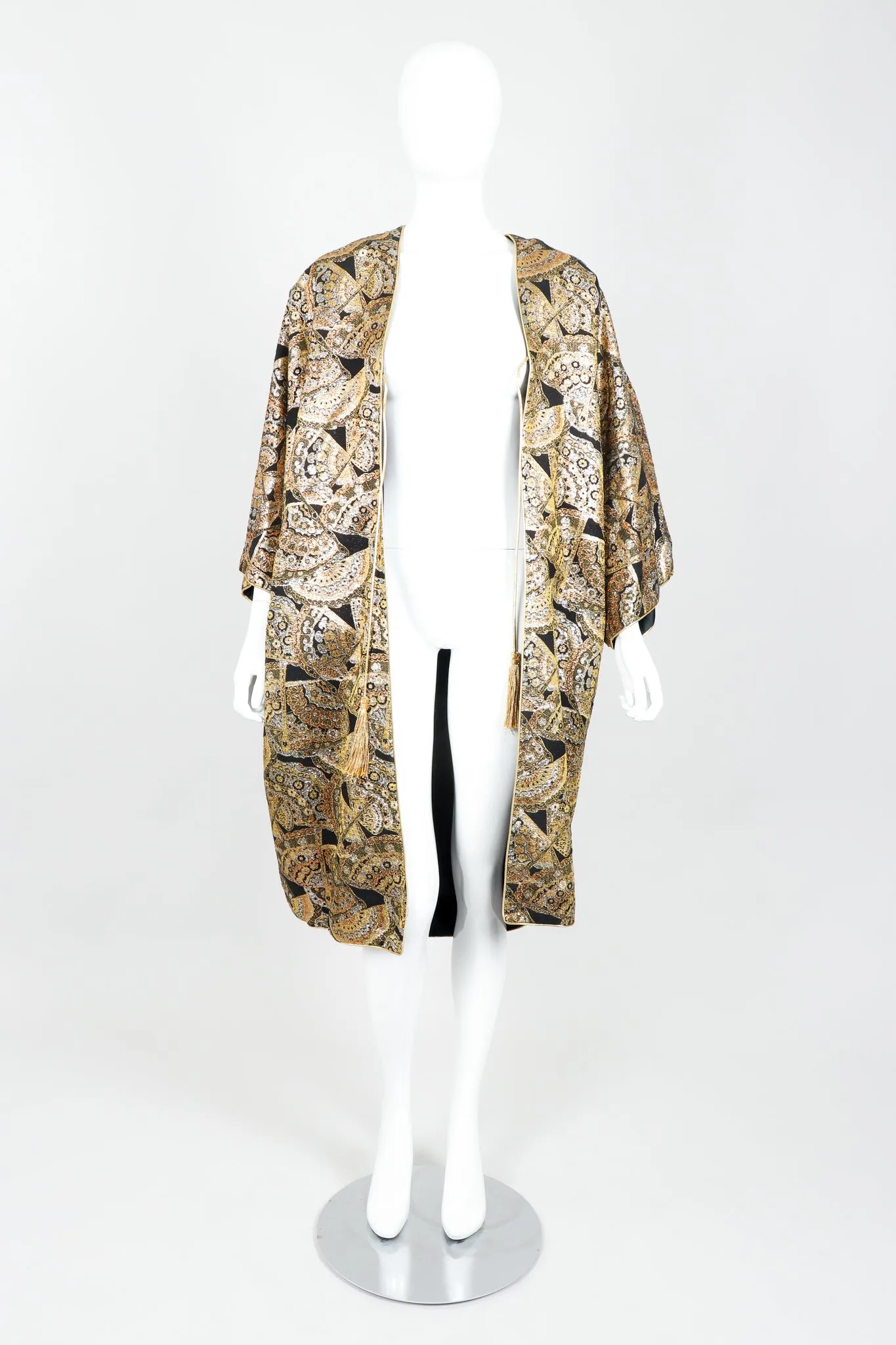 Golden Fan Brocade Cocoon Coat