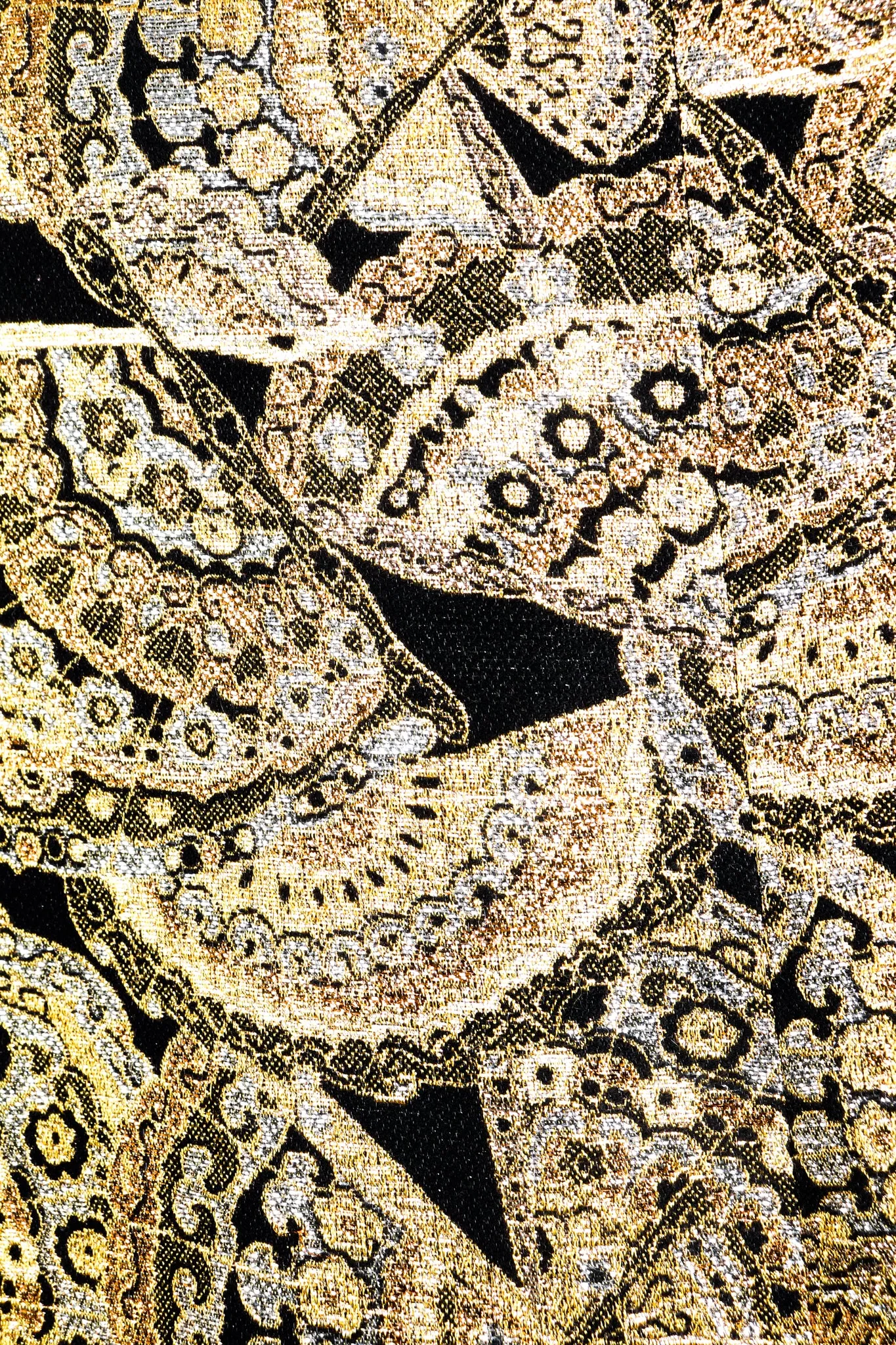 Golden Fan Brocade Cocoon Coat