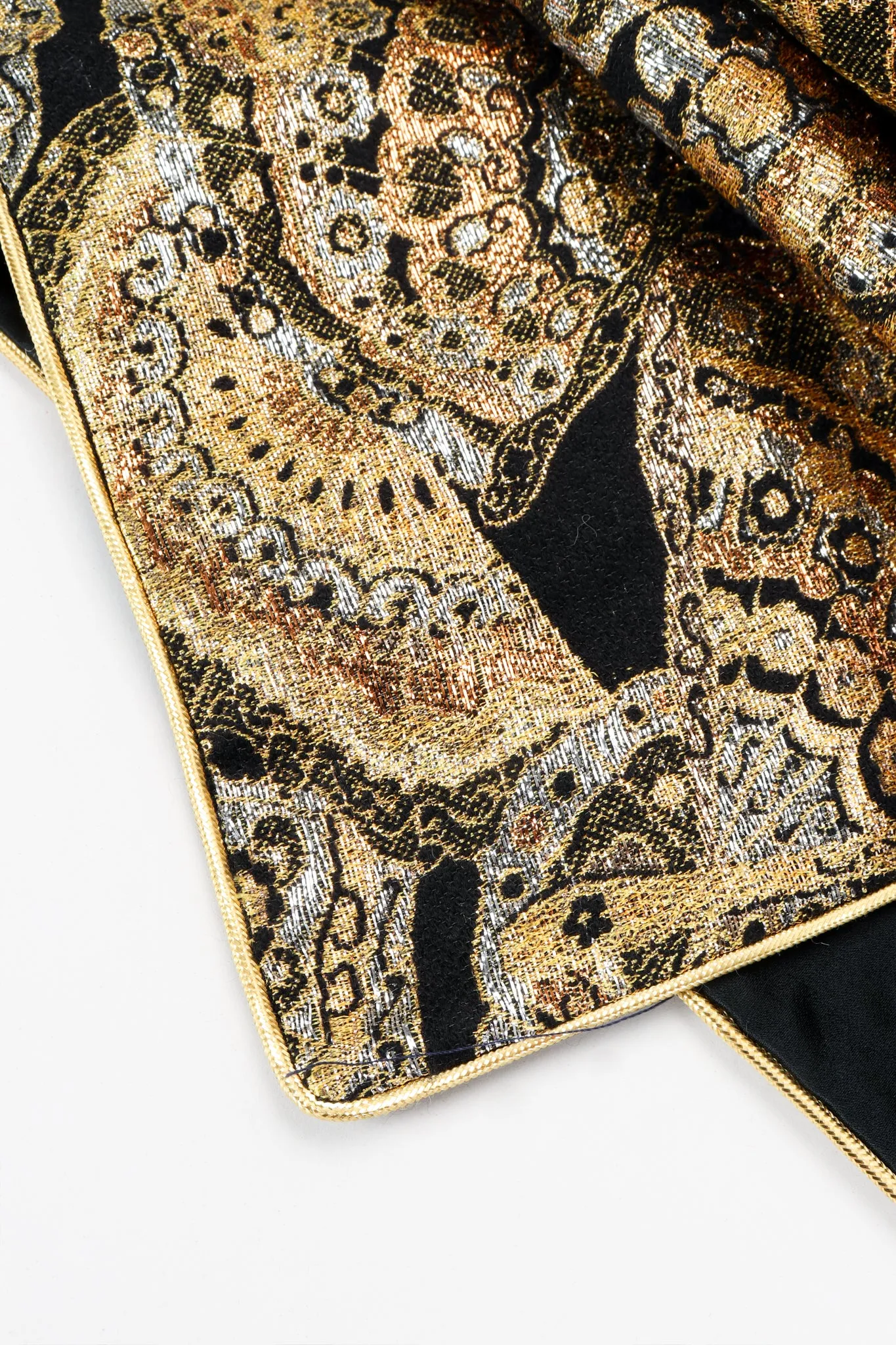 Golden Fan Brocade Cocoon Coat