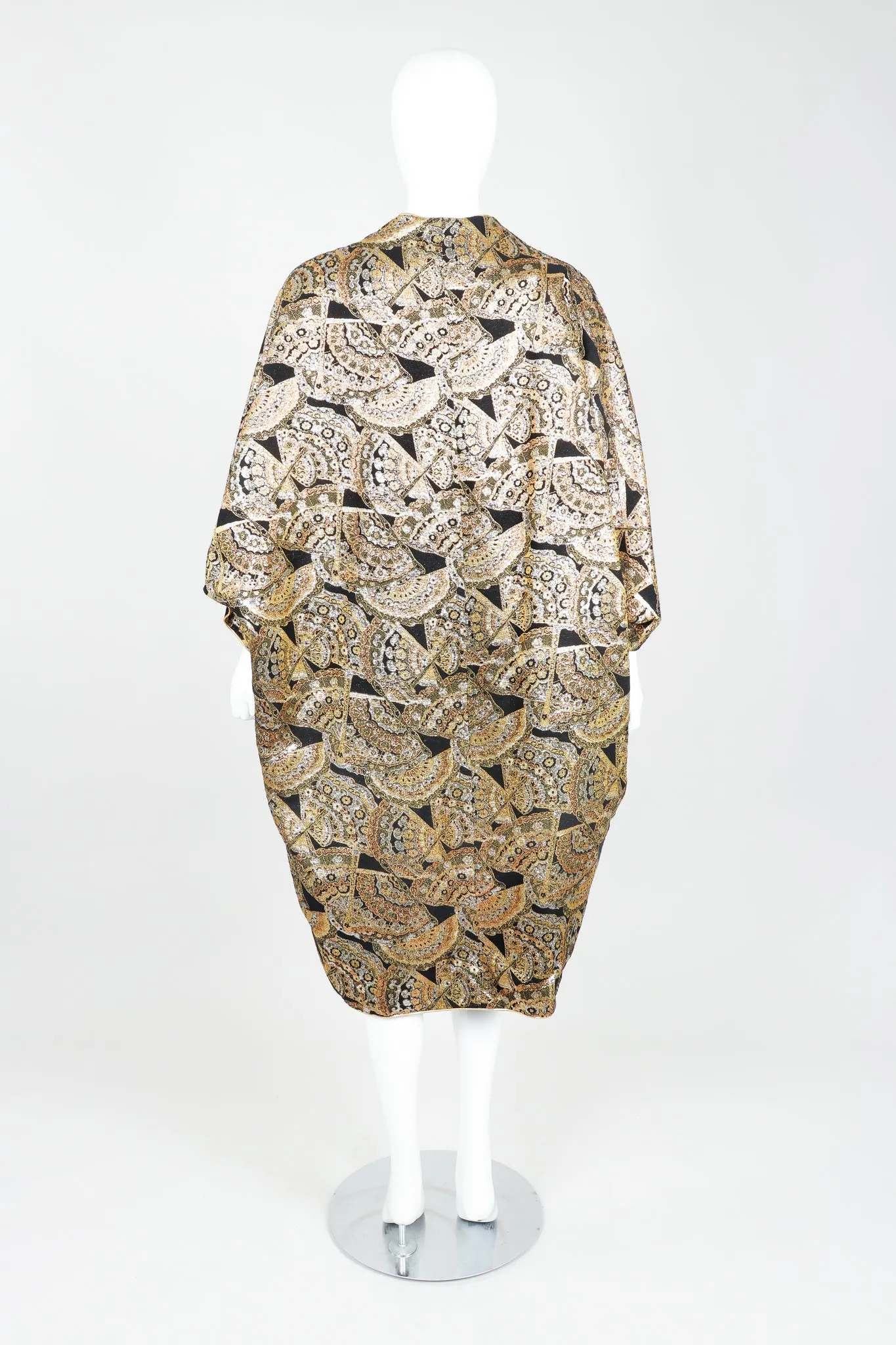 Golden Fan Brocade Cocoon Coat
