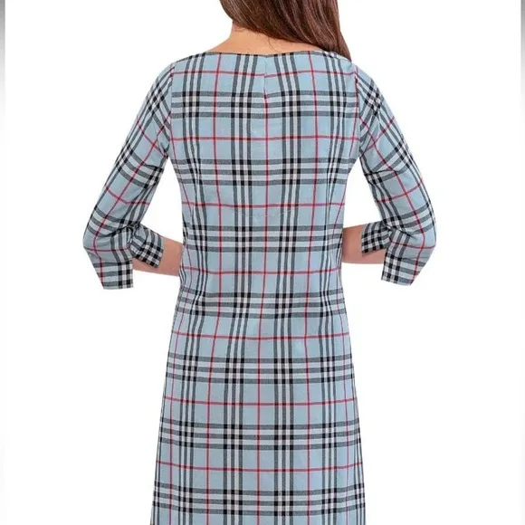GRETCHEN SCOTT DRAWW BLUE PLAID NOVA CHECK LIKE DRESS NWT MEDIUM