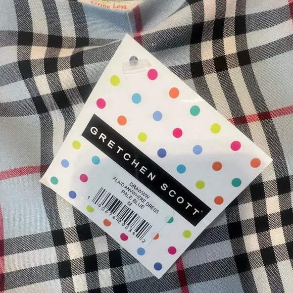 GRETCHEN SCOTT DRAWW BLUE PLAID NOVA CHECK LIKE DRESS NWT MEDIUM