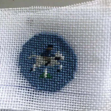 Grey Hunter Horse Needlepoint Ring