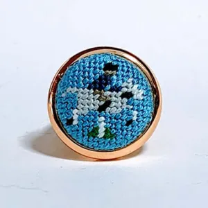 Grey Hunter Horse Needlepoint Ring