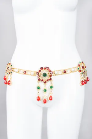 Gripoix Glass Cabochon Crystal Belt