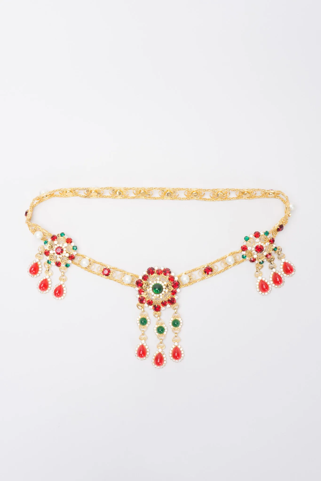 Gripoix Glass Cabochon Crystal Belt