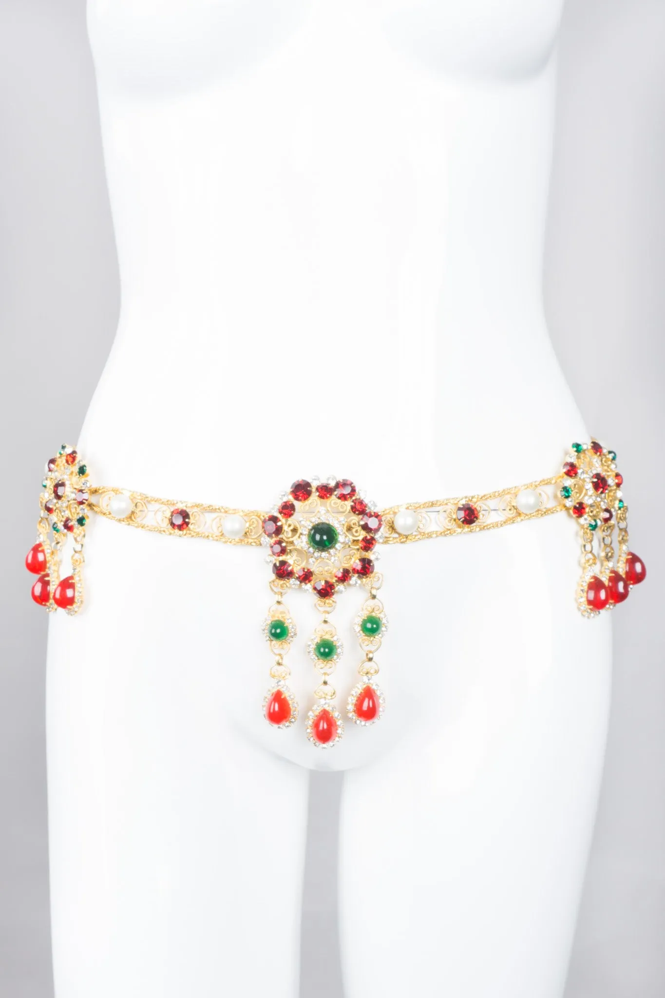 Gripoix Glass Cabochon Crystal Belt